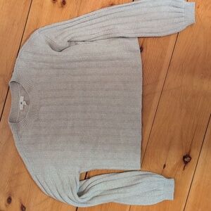 BP Nordstrom Cozy Beige Ribbed Cropped Sweater size small